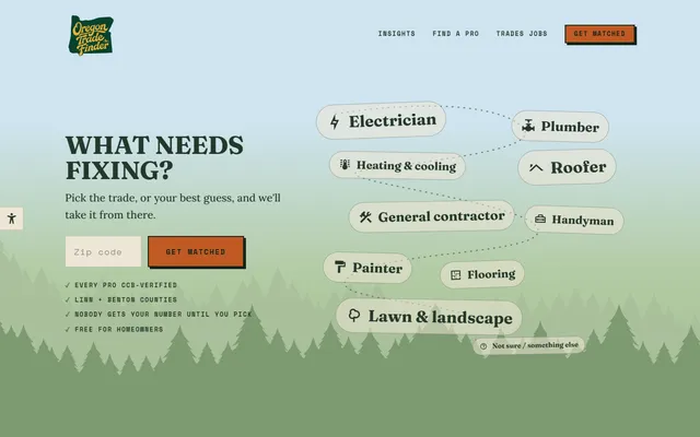 Oregon Trade Finder website