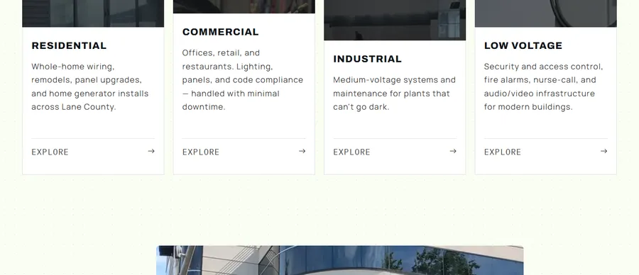 Builder's Electric website, page detail