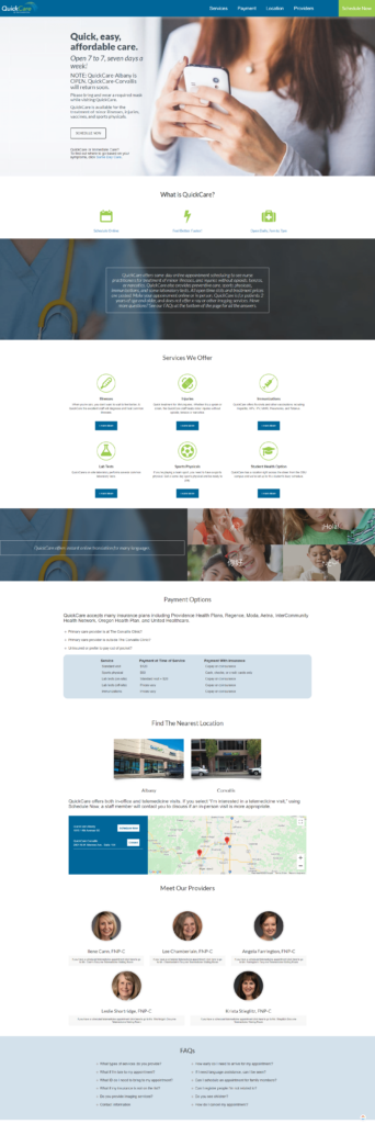 QuickCare Web Design