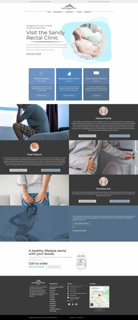 Sandy Clinic webdesign layout